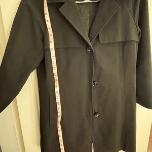 Women’s Calvin Klein Black Lined Raincoat. XS Removable liner -High Quality